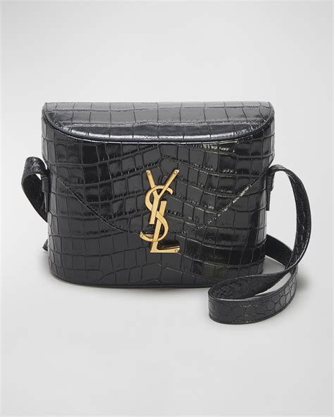 ysl croc-embossed phone holder shoulder bag|YSL croc embossed phone holder.